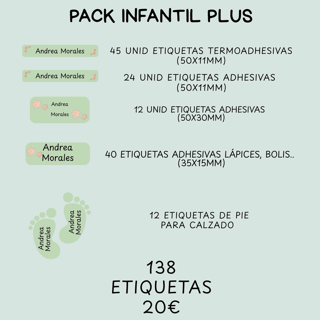 Pack etiquetas - Infantil Plus