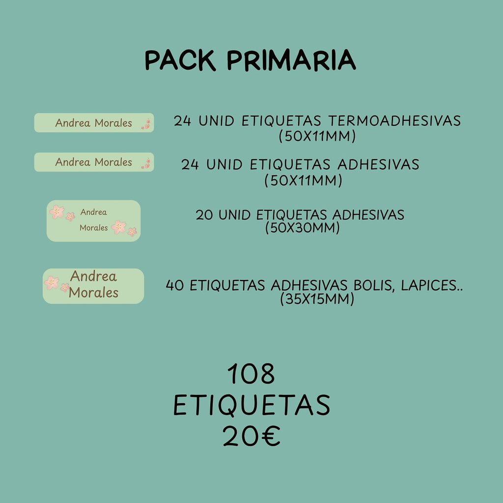 Pack etiquetas - Primaria