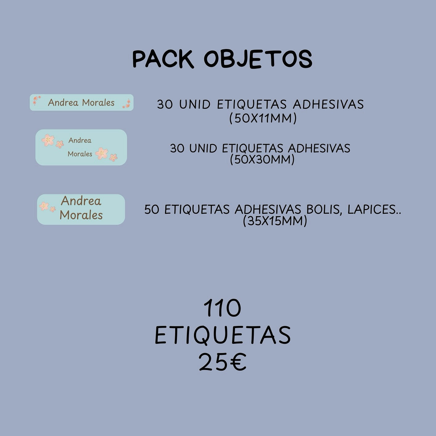 Pack etiquetas - Objetos